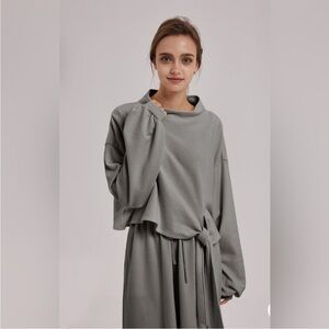 Nap‎ Loungewear side tie sweatshirt gray size medium